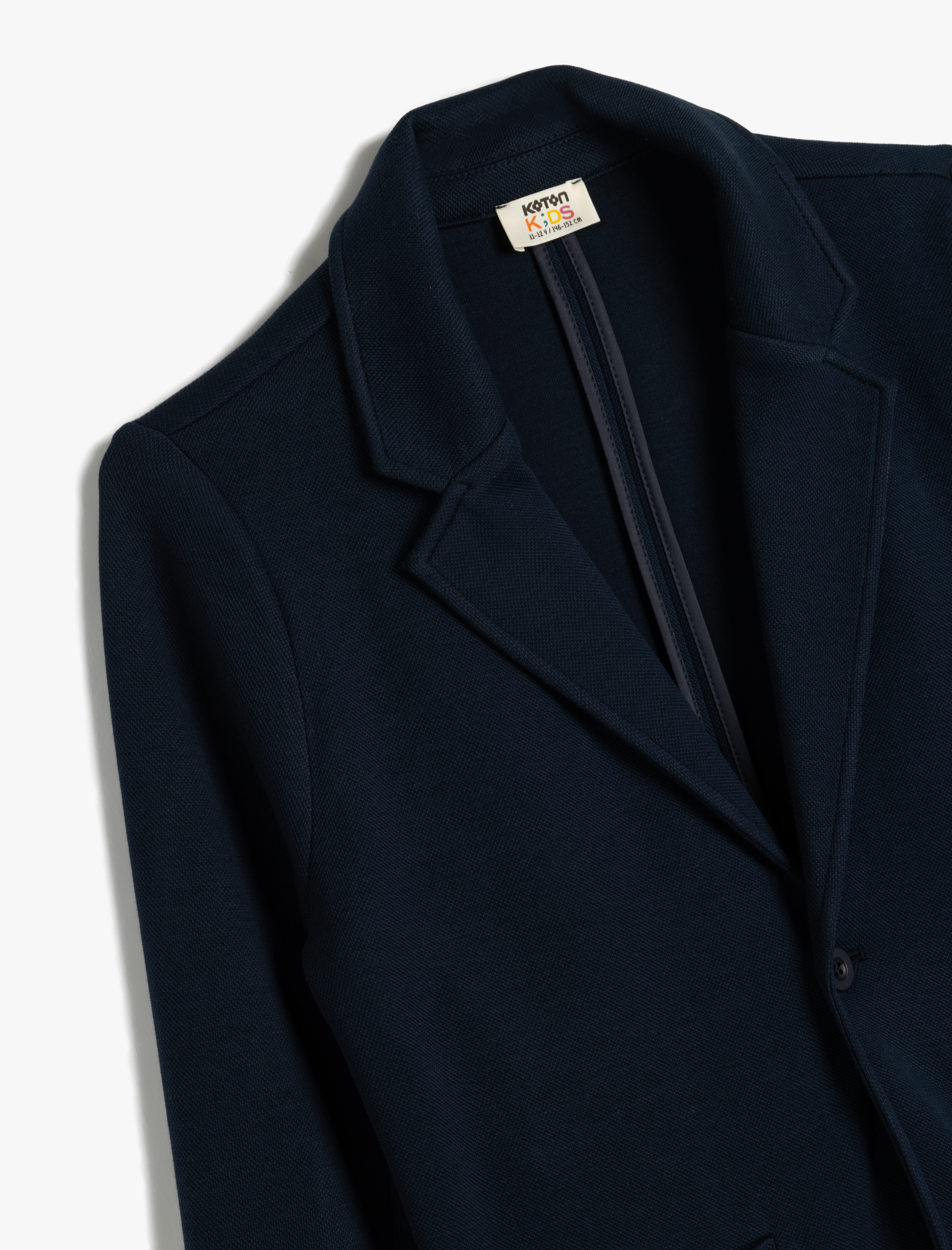  Erkek Çocuk Düğme Detaylı Uzun Kollu Pamuklu Blazer Okul Ceketi