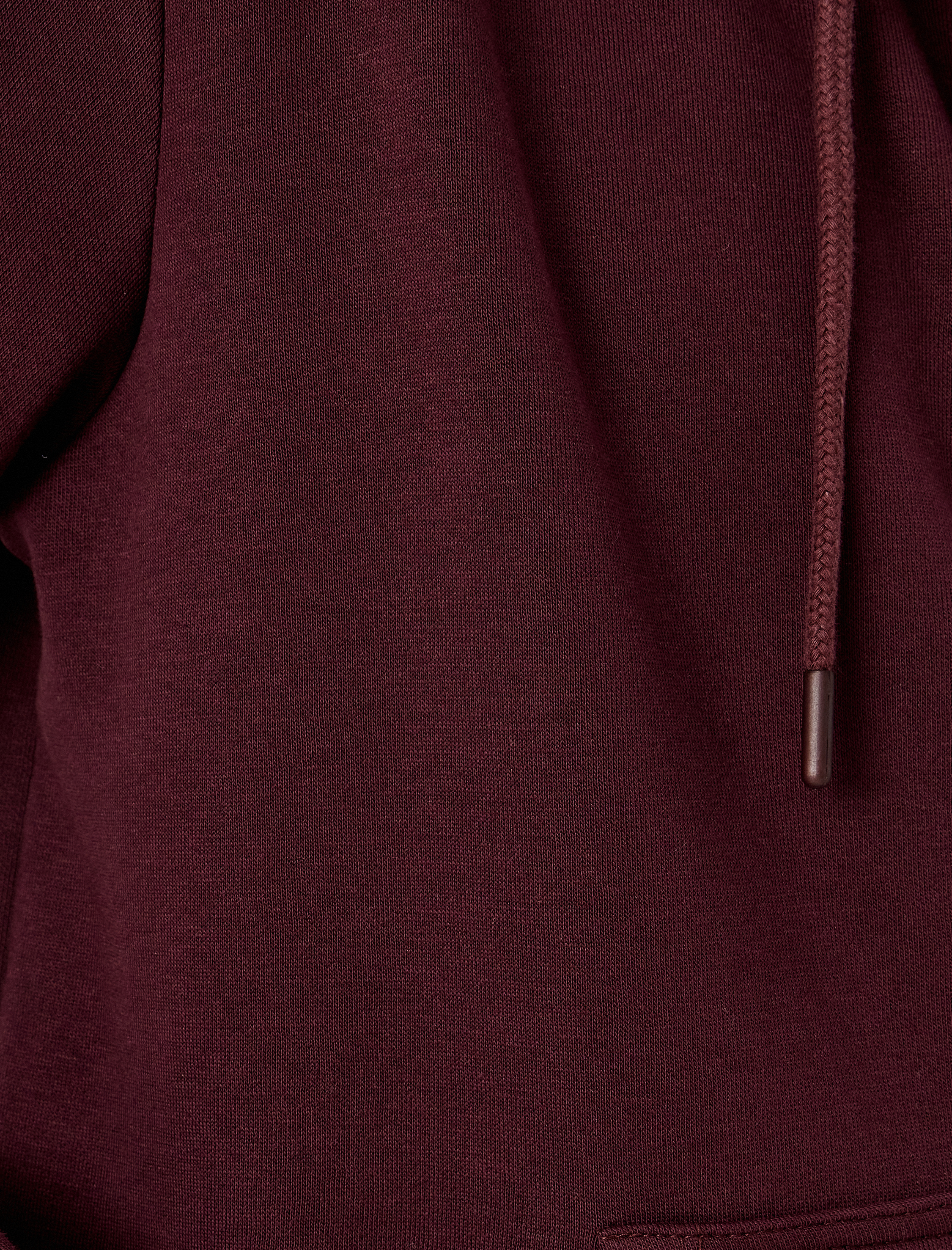 Cep Detaylı Şardonlu Fermuarlı Pamuklu Basic Kapşonlu Sweatshirt