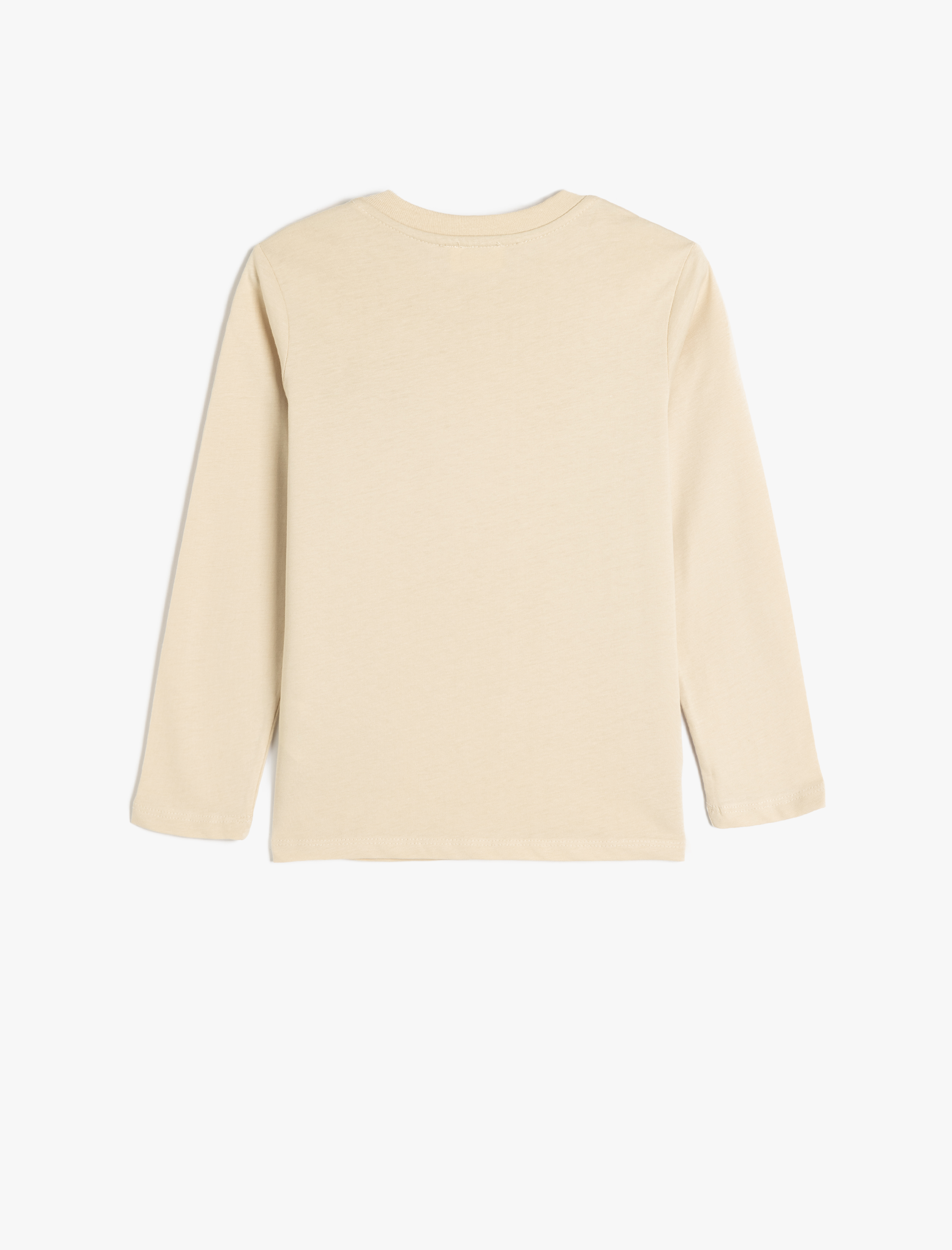 Erkek Çocuk Bisiklet Yaka Uzun Kollu Pamuklu Baskı Detaylı Tişört