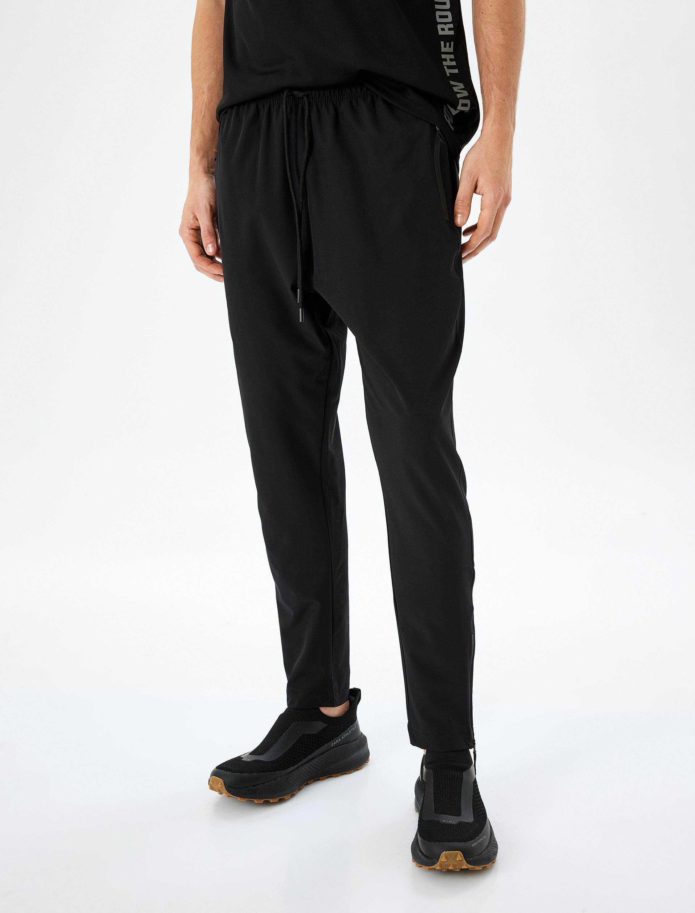   Fermuarlı Cepli Lastikli Paça Beli Bağcıklı Jogger Spor Eşofman Altı