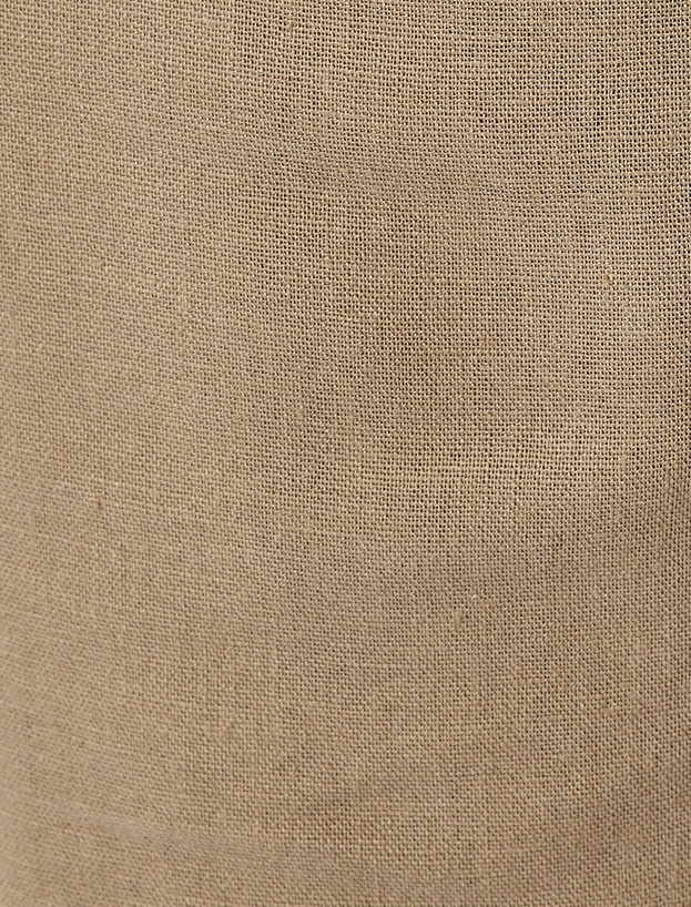 Beli Bağcıklı Keten Viskon Karışımlı Chino Pantolon_5