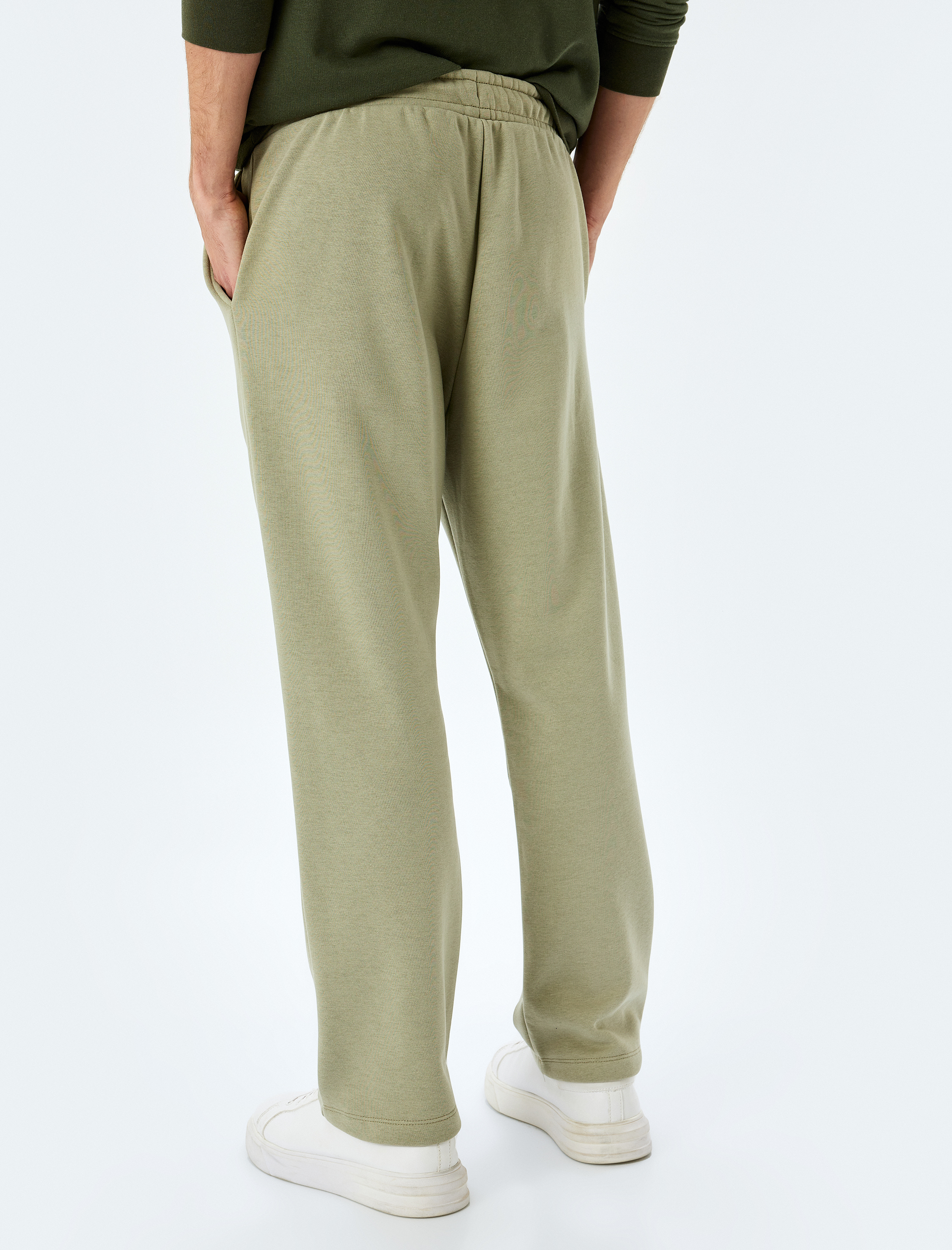   Pamuk Karışımlı Cep Detaylı Regular Fit Şardonlu Beli Bağcıklı Kışlık Eşofman Altı