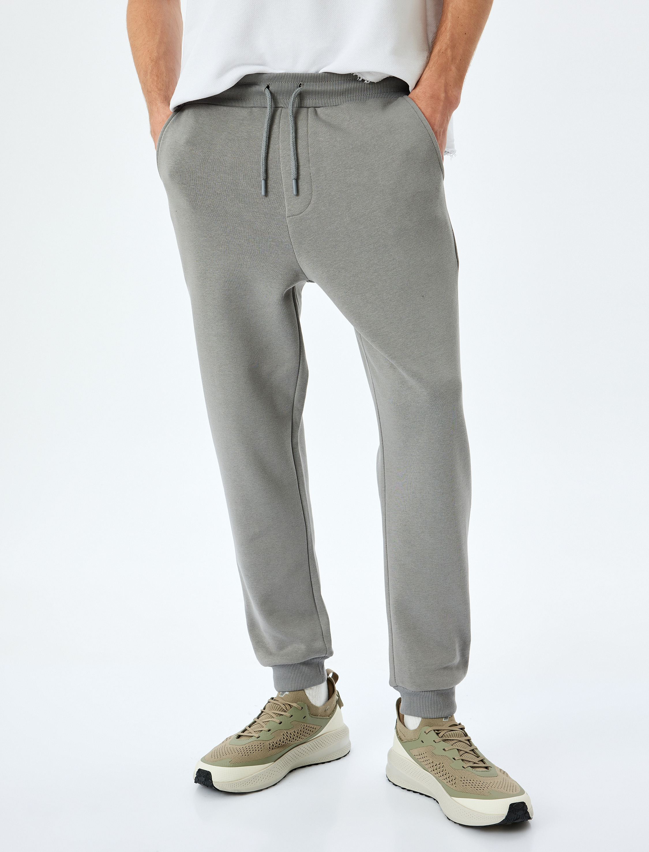   Regular Fit Cepli Şardonlu Pamuk Karışımlı Beli Bağcıklı Kışlık Eşofman Altı