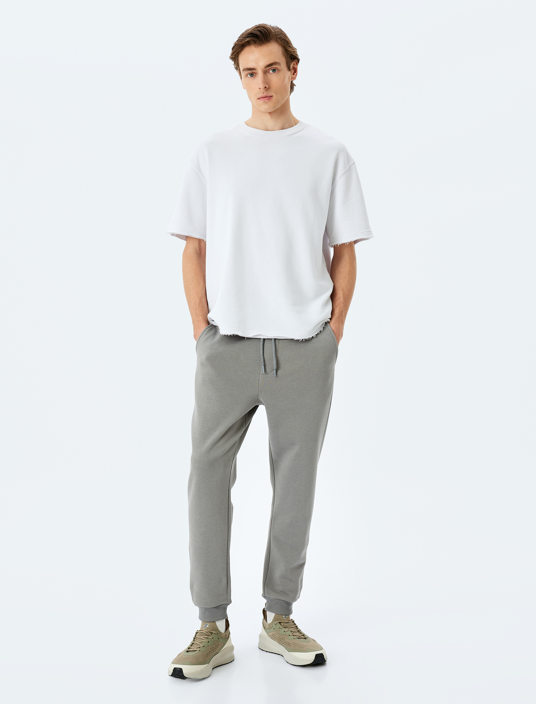   Regular Fit Cepli Şardonlu Pamuk Karışımlı Beli Bağcıklı Kışlık Eşofman Altı