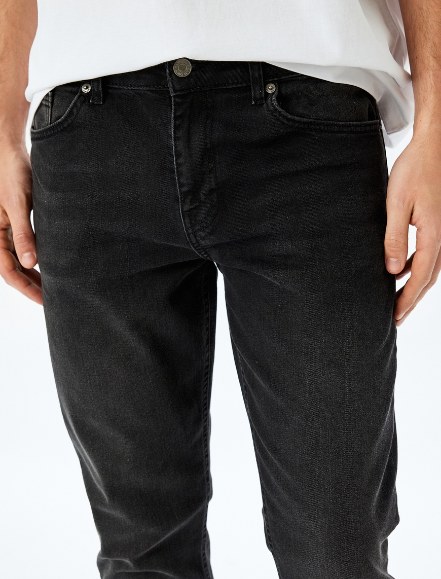   Normal Bel Cepli Pamuklu Slim Fit Kot Pantolon - Brad Jean