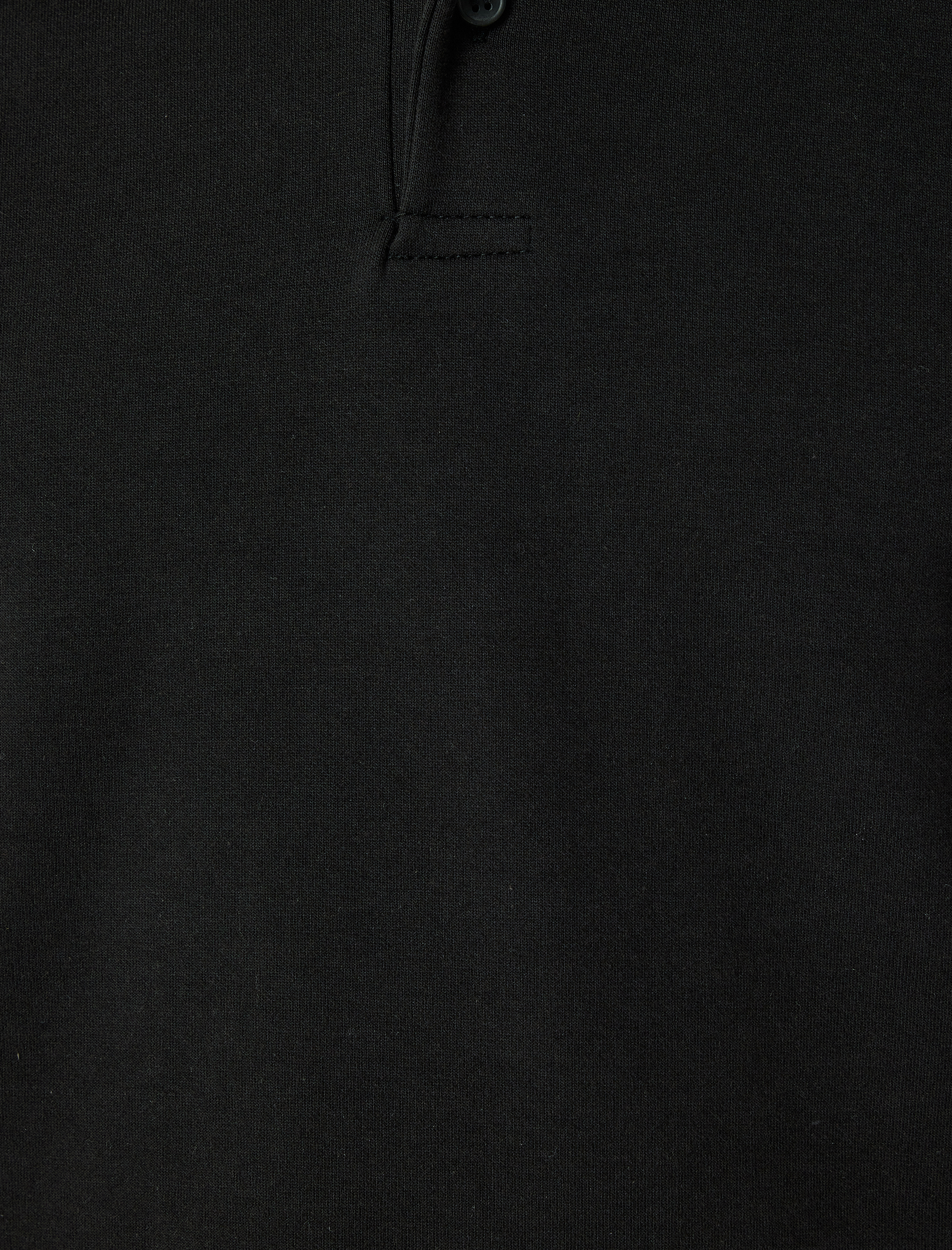   Polo Yaka Sweatshirt Basic Düğmeli Pamuklu İnterlok Kumaş