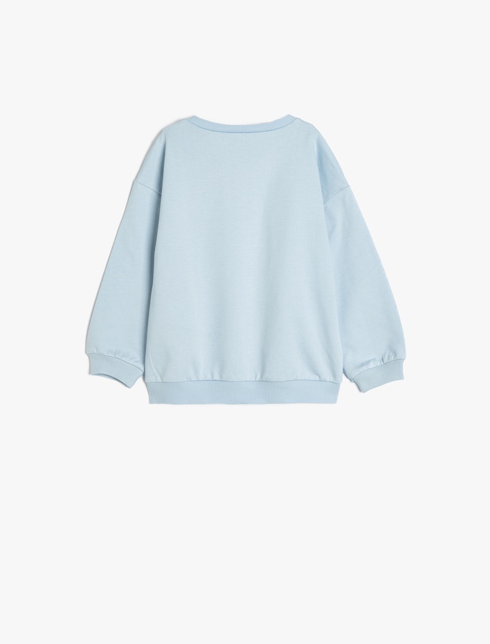 Kız Bebek Pamuklu Uzun Kollu Slogan Baskılı Sweatshirt