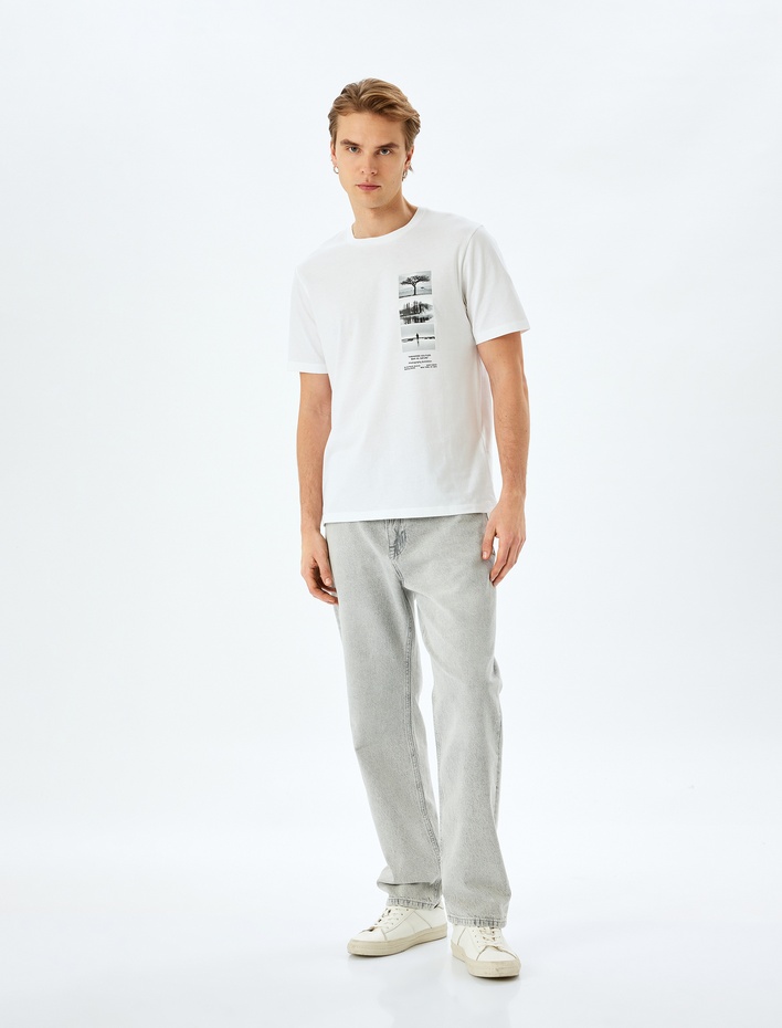  Pamuklu Vintage Straight Fit Jean Pantolon