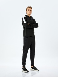 Beli Bağcıklı Dikiş Detaylı Slim Fit Jogger Spor Eşofman Altı