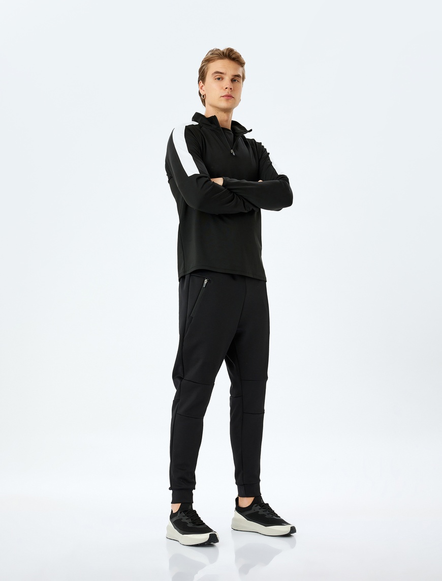   Beli Bağcıklı Dikiş Detaylı Slim Fit Jogger Spor Eşofman Altı