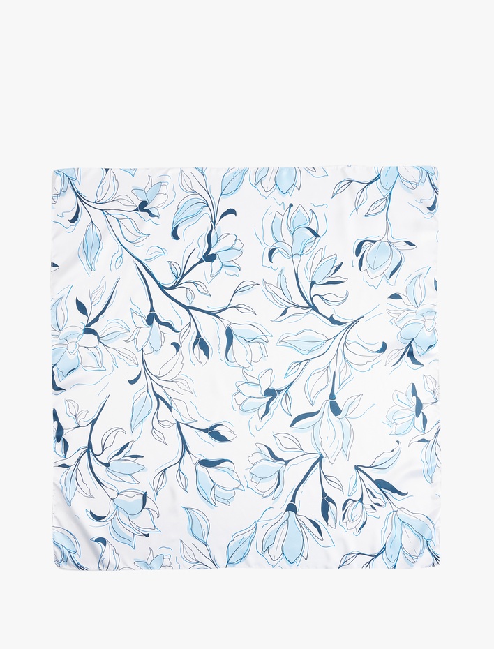 Kadın Çiçekli Kare Şal