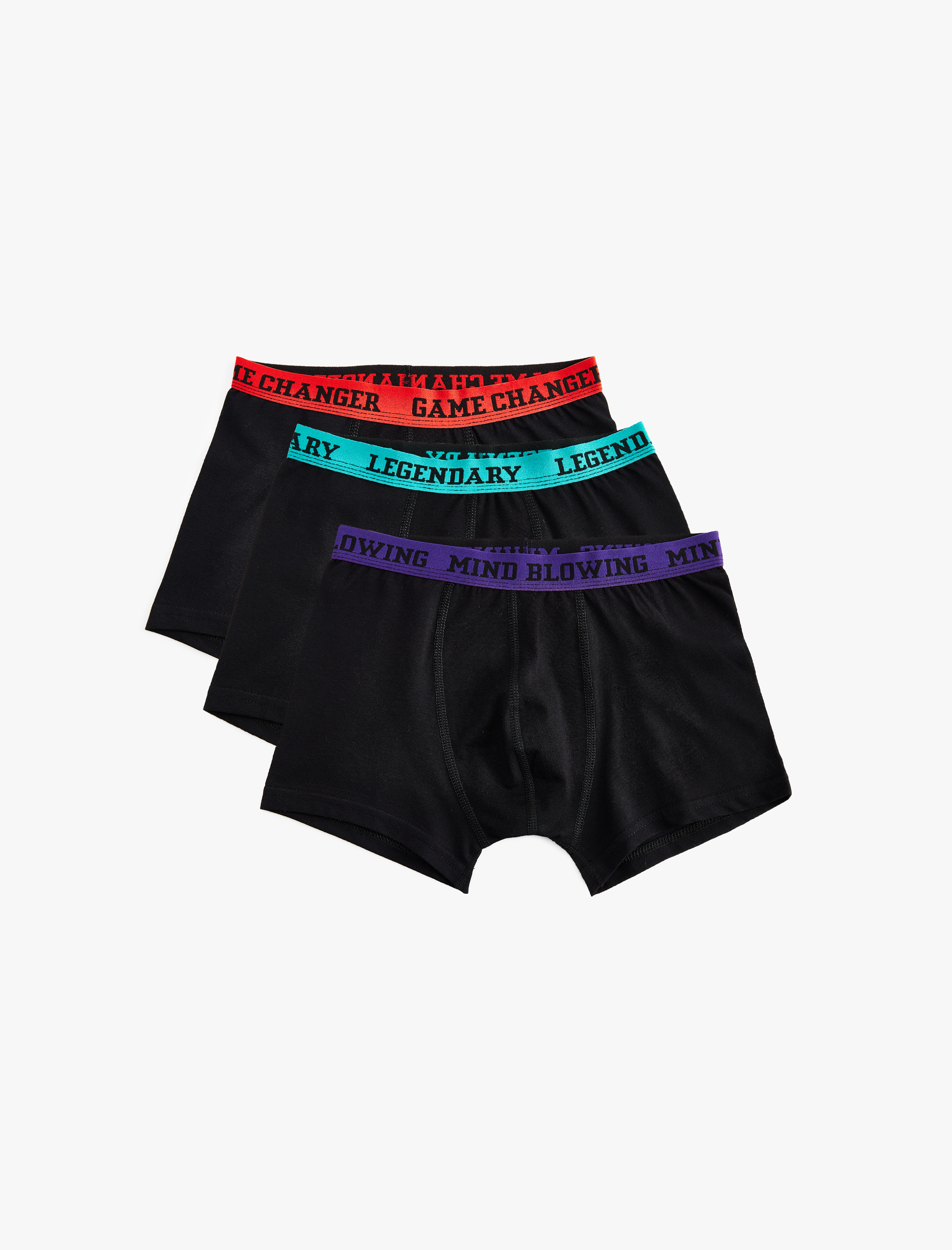 Koton Beli Lastikli Pamuklu 3'lü Boxer Seti -1