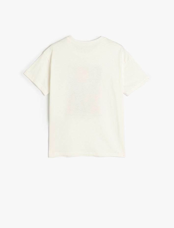 Erkek Çocuk Bisiklet Yaka Baskı Detaylı Kısa Kollu Pamuklu Tişört