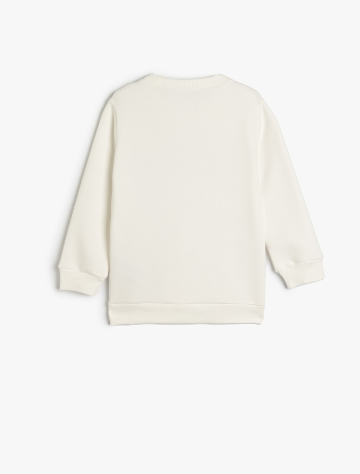 Erkek Çocuk Bisiklet Yaka Brooklyn Baskılı Uzun Kollu Şardonlu Sweatshirt