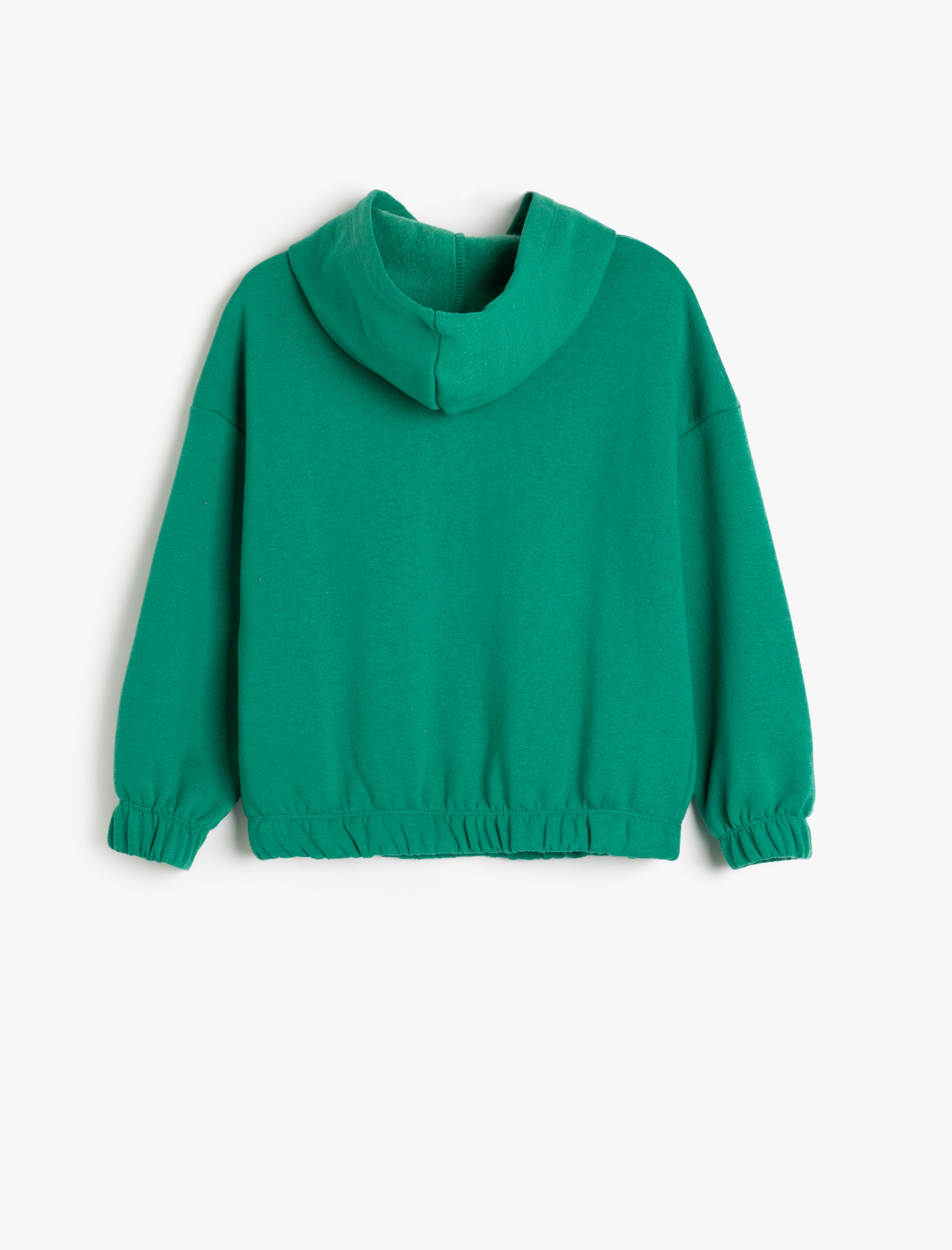  Kız Çocuk Slogan Baskılı Uzun Kollu Şardonlu Kapşonlu Sweatshirt