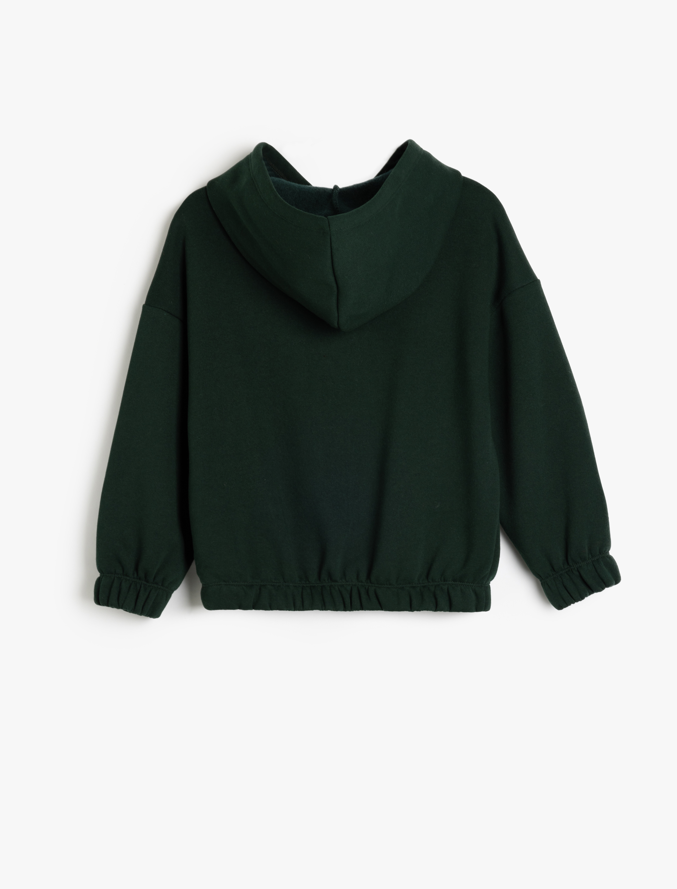  Kız Çocuk Kapşonlu Slogan Baskılı Uzun Kollu Pamuklu Şardonlu Sweatshirt