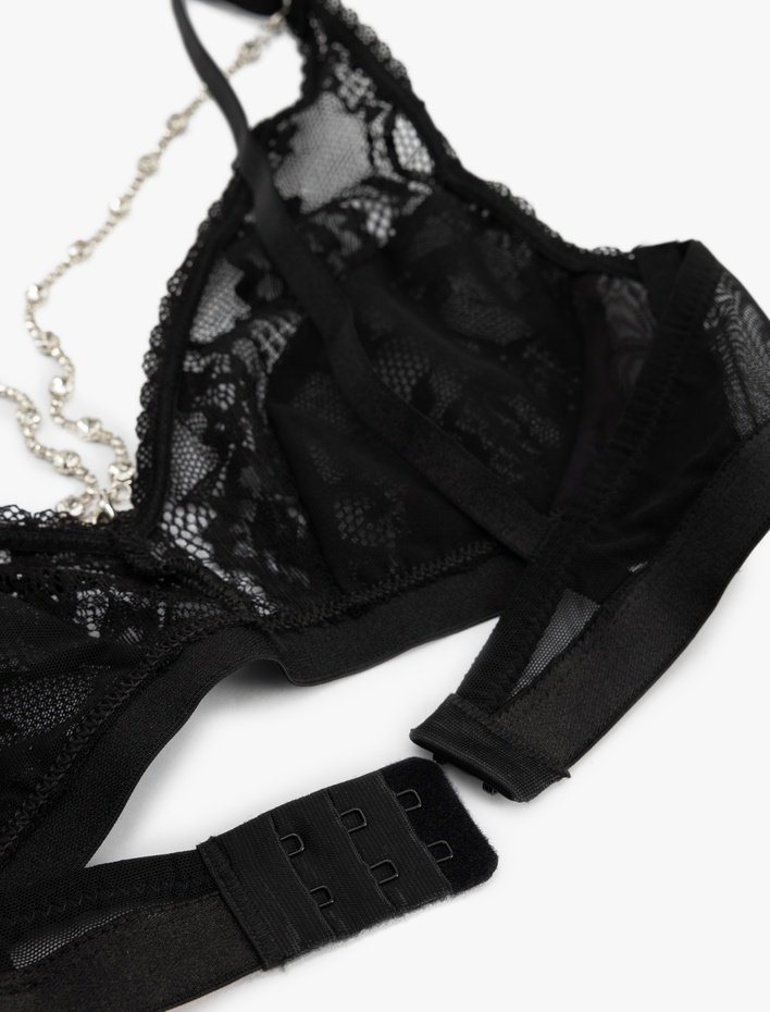  Çıkarılabilir Vücut Kolye Detaylı Balensiz Dolgusuz Dantelli Bralet
