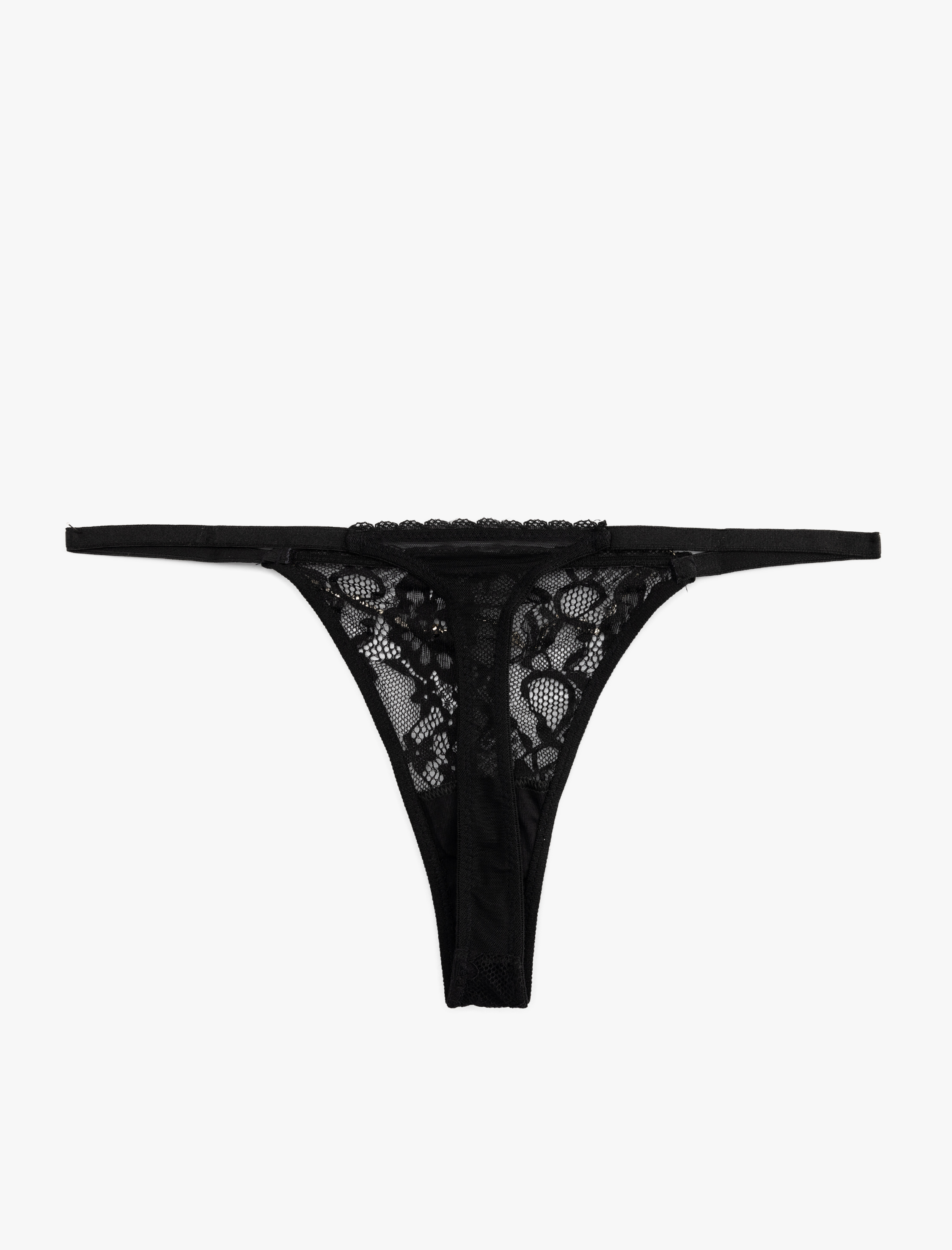   Yanları Lastikli Çıkarılabilir Zincir Detaylı Dantelli String Külot