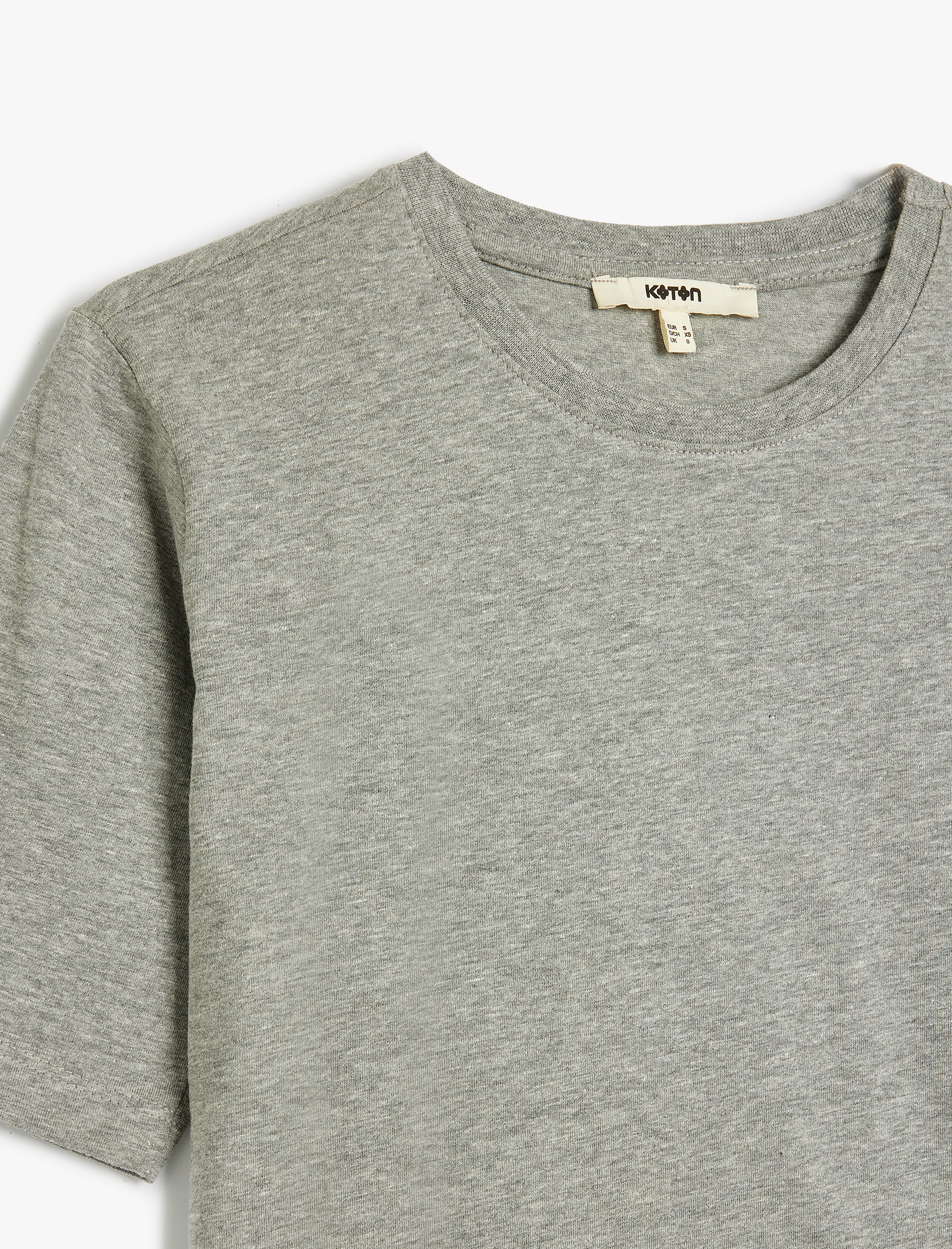   Pamuklu Bisiklet Yaka Kısa Kollu Basic Tişört