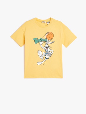 Bugs Bunny Baskılı Bisiklet Yaka Lisanslı Oversize Pamuklu Tişört