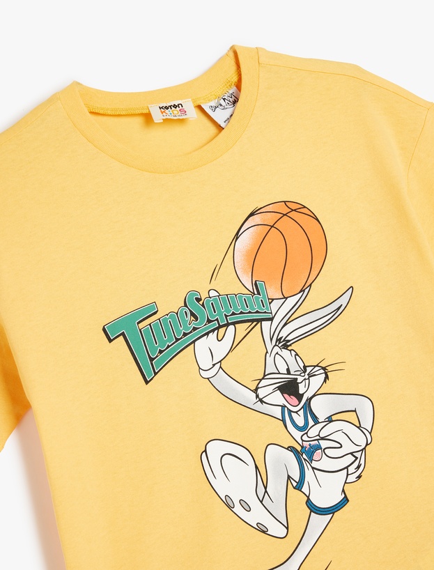 Bugs Bunny Baskılı Bisiklet Yaka Lisanslı Oversize Pamuklu Tişört_2