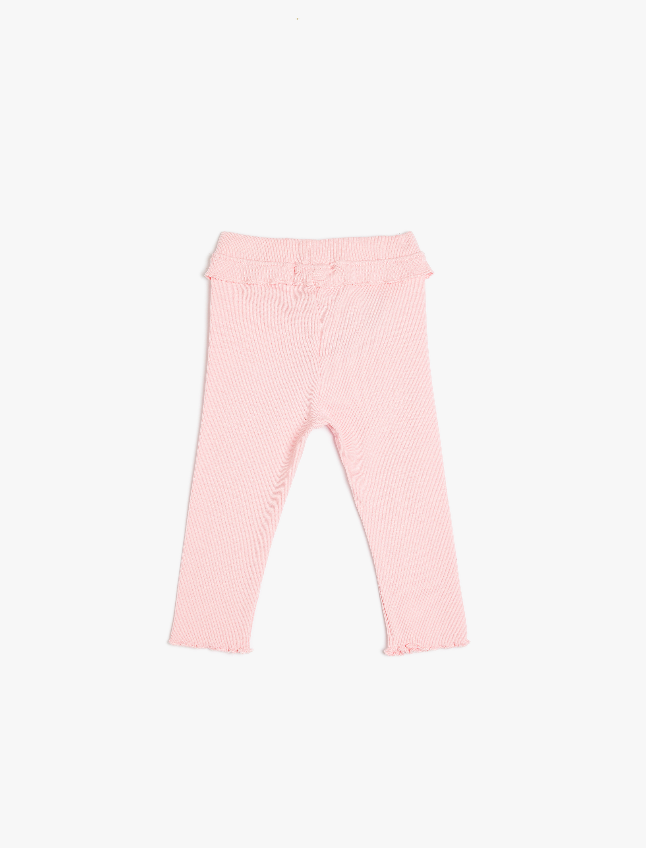  Kız Bebek Fiyonk Detaylı Pamuklu Fırfır Detaylı Beli Lastikli Tayt