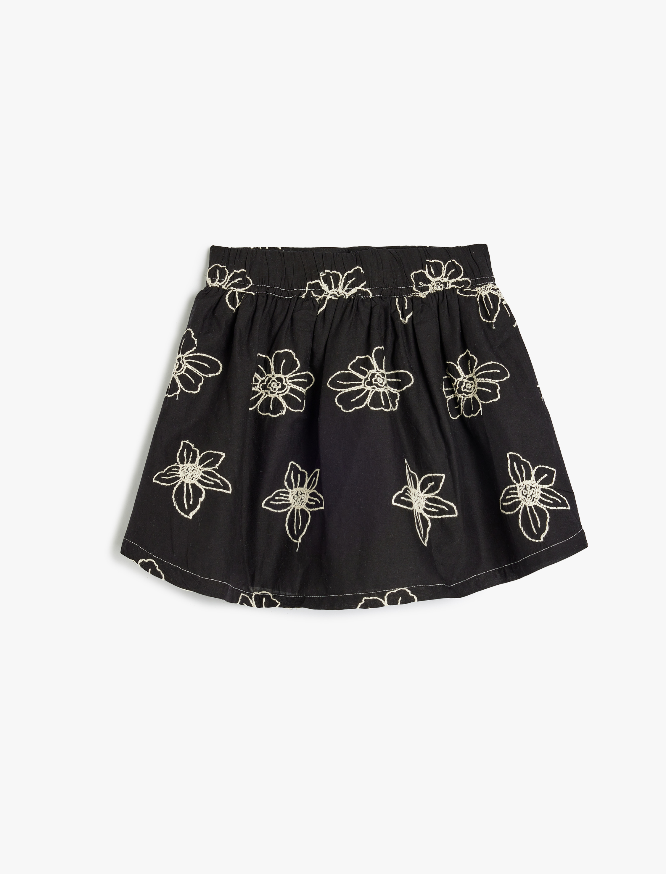  Kız Çocuk Pamuklu Çiçek Desenli A Kesim Etek