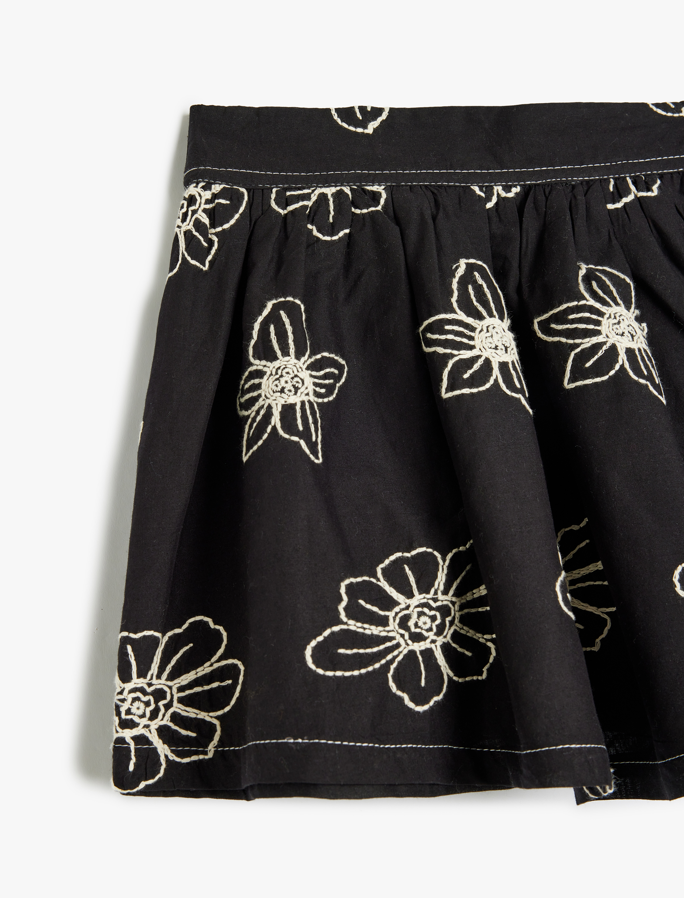  Kız Çocuk Pamuklu Çiçek Desenli A Kesim Etek