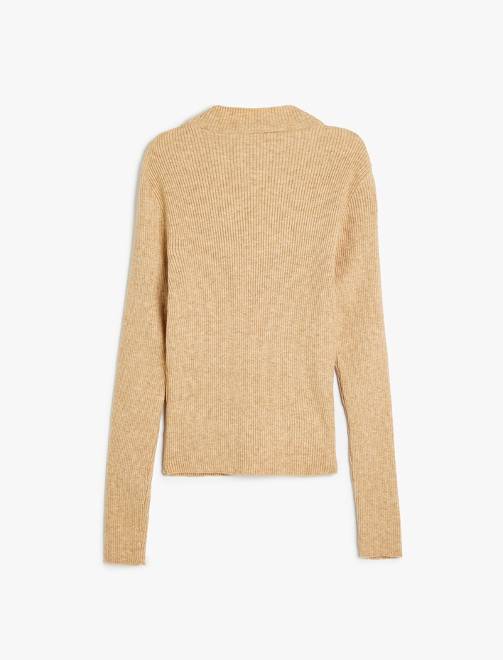  Bisiklet Yaka Slim Fit Uzun Kollu Basic Triko Kazak