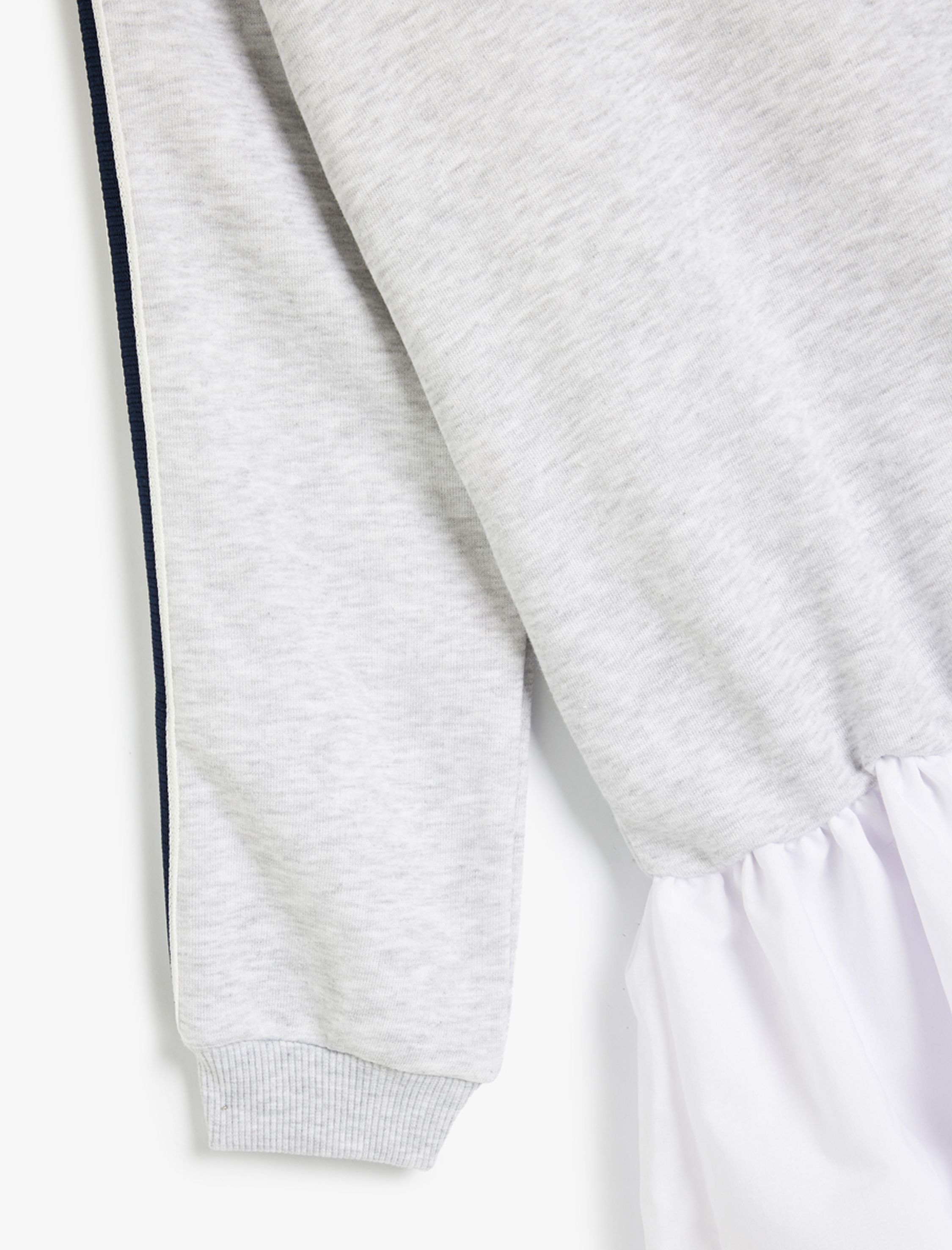 Kız Çocuk Bisiklet Yaka Uzun Kollu Şardonlu Sweat Elbise