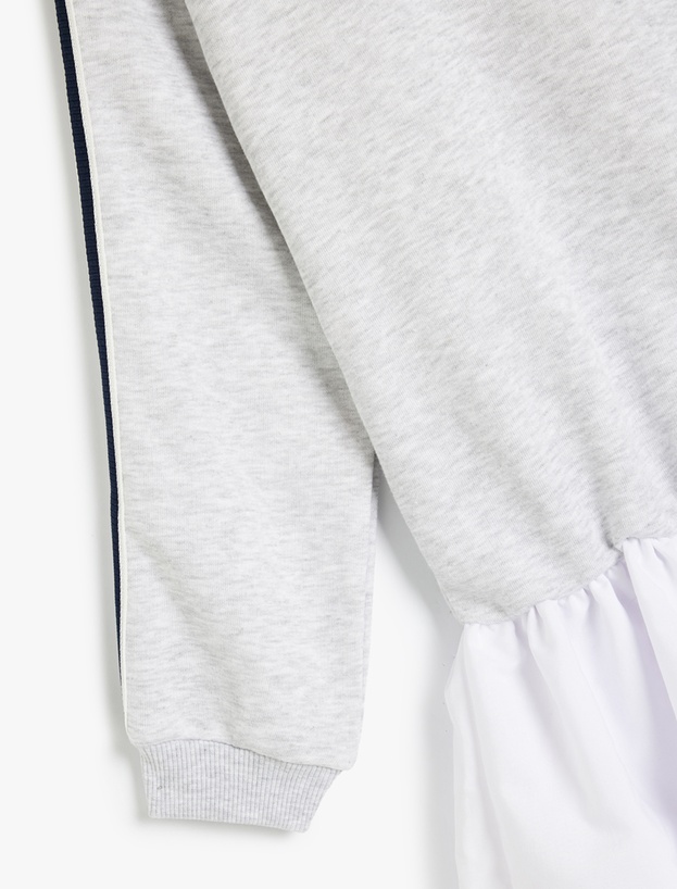 Bisiklet Yaka Uzun Kollu Sweat Elbise_2