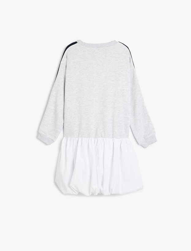 Bisiklet Yaka Uzun Kollu Sweat Elbise_1