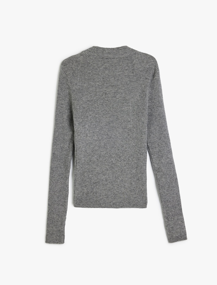  Bisiklet Yaka Slim Fit Uzun Kollu Basic Triko Kazak