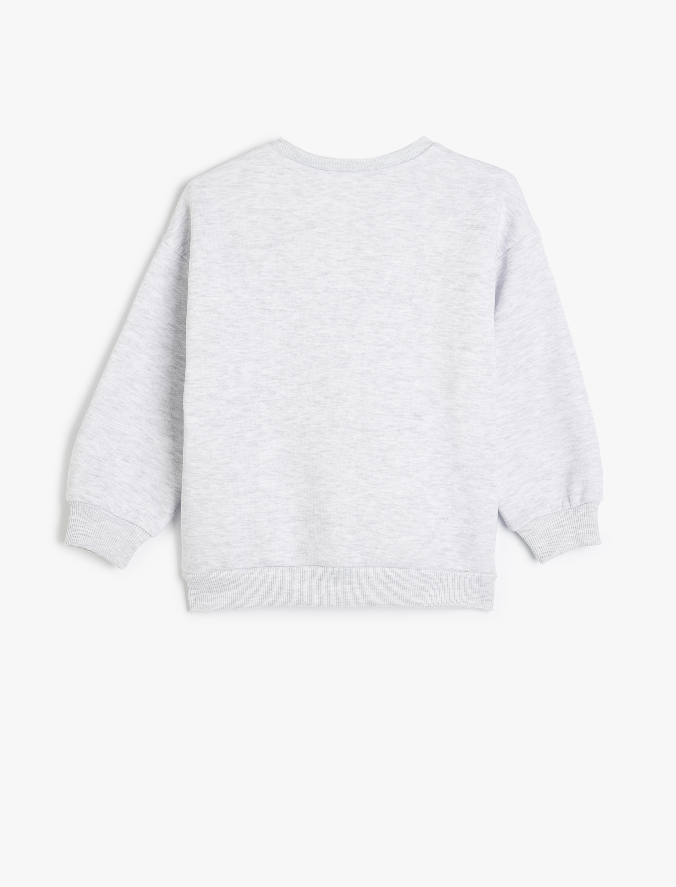  Kız Çocuk Slogan Baskılı Uzun Kollu Bisiklet Yaka Şardonlu Sweatshirt