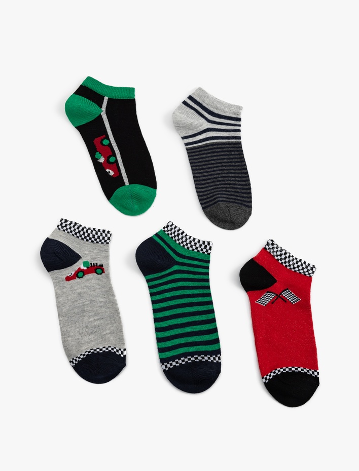 Erkek Çocuk 5'li Çok Renkli Patik Çorap Seti