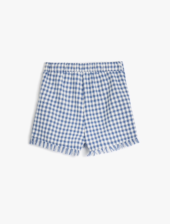 Kız Çocuk Püskül Detaylı Kruvaze Tüvit Şort Etek