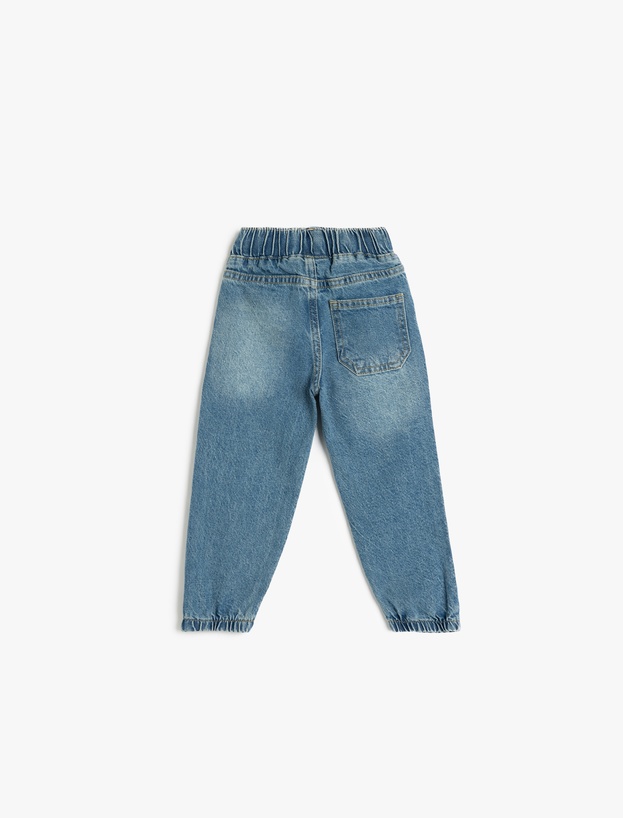 Beli Bağcıklı Pamuklu Jogger Denim Pantolon_1