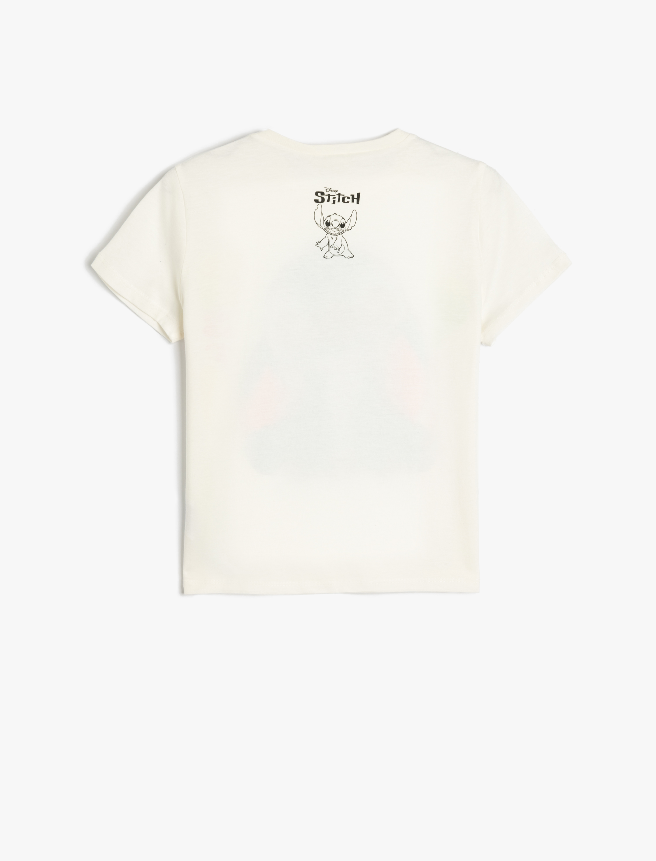  Kız Çocuk Kısa Kollu Bisiklet Yaka Pamuklu Lisanslı Stitch Tişört