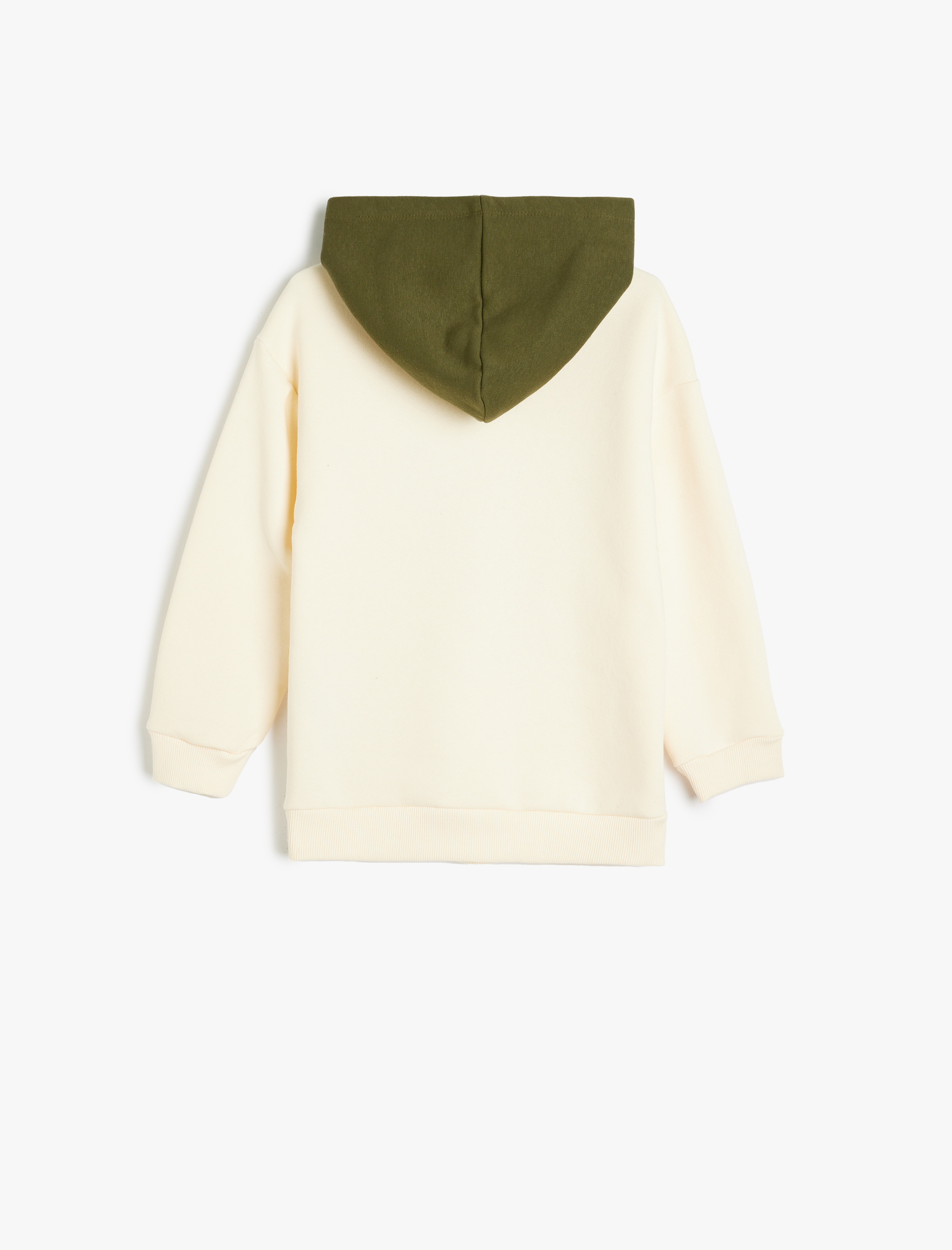  Erkek Çocuk Kapşonlu Ayı Baskılı Uzun Kollu Pamuklu Şardonlu Sweatshirt