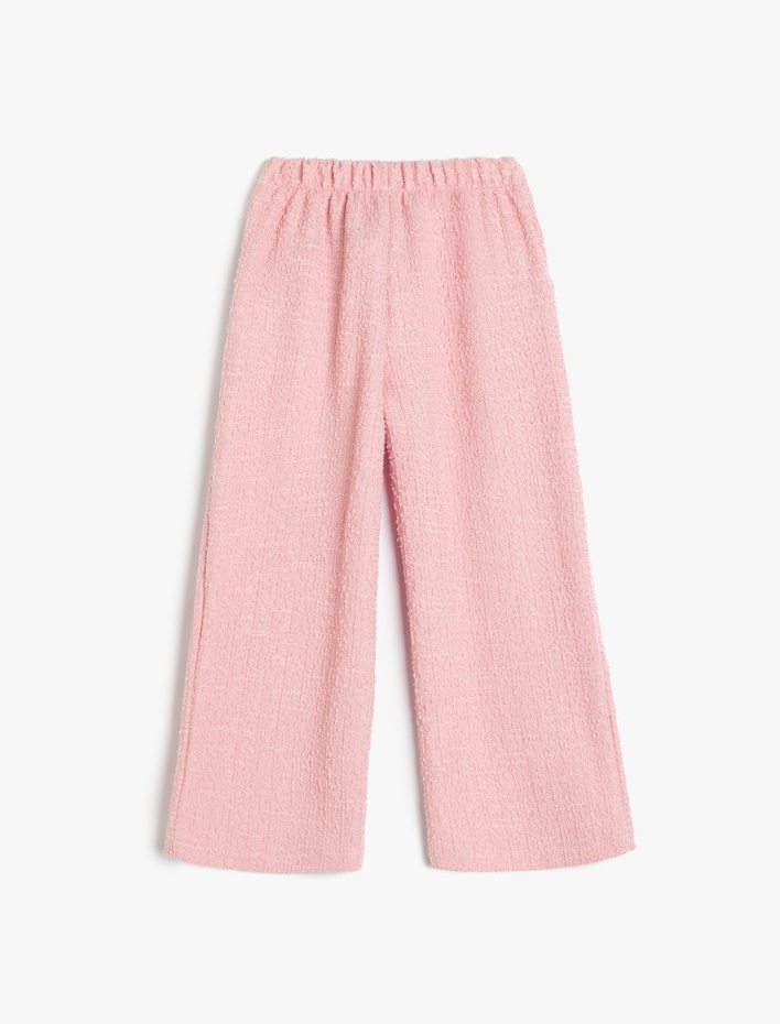 Kız Bebek Cep Detaylı Geniş Paça Tüvit Pantolon