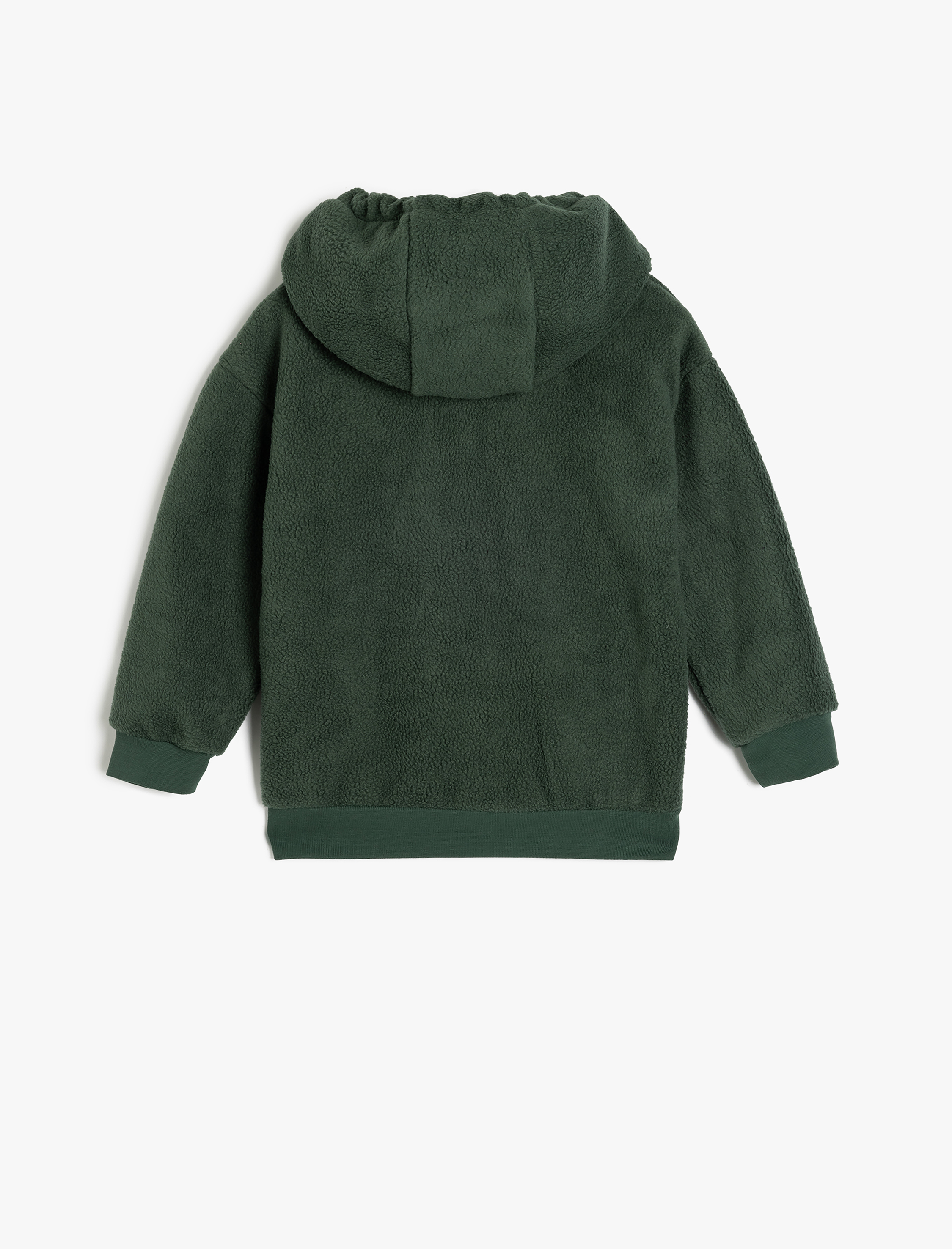 Erkek Bebek Kapşonlu Fermuar Kapamalı Uzun Kollu Polar Sweatshirt