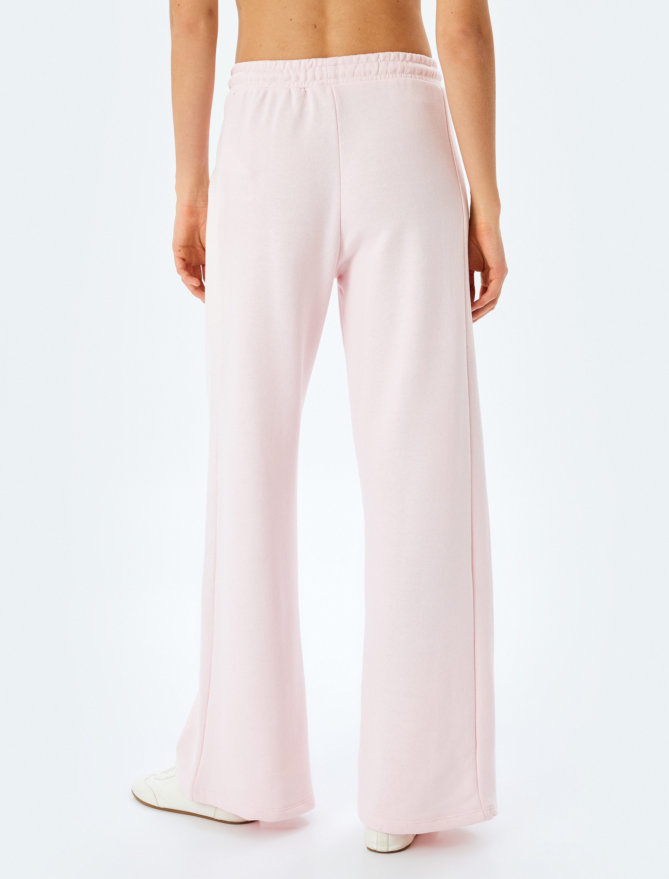   Beli Bağcıklı Geniş Paça Nervürlü Eşofman Altı