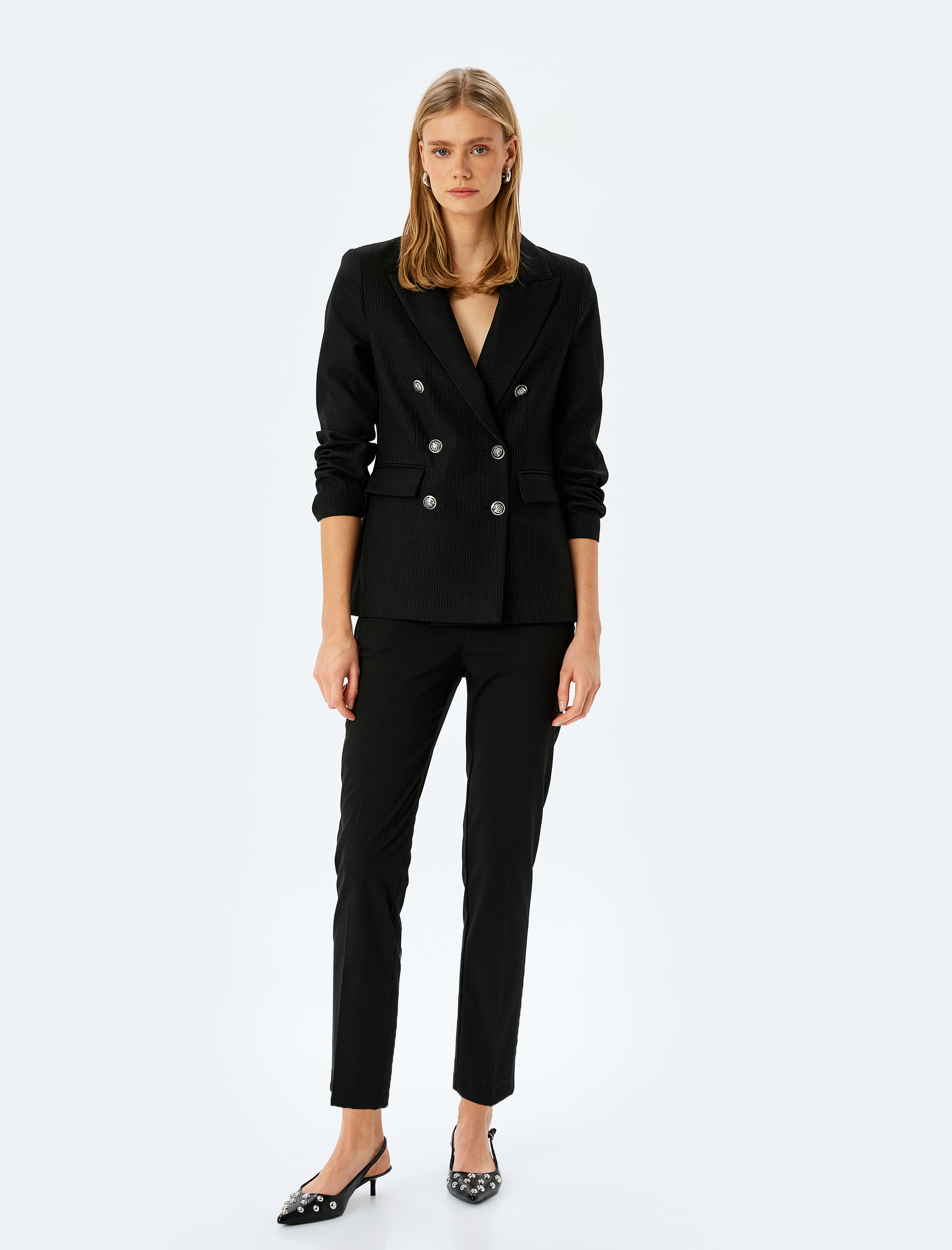   Yüksek Bel Slim Fit Cepli Cigarette Pantolon