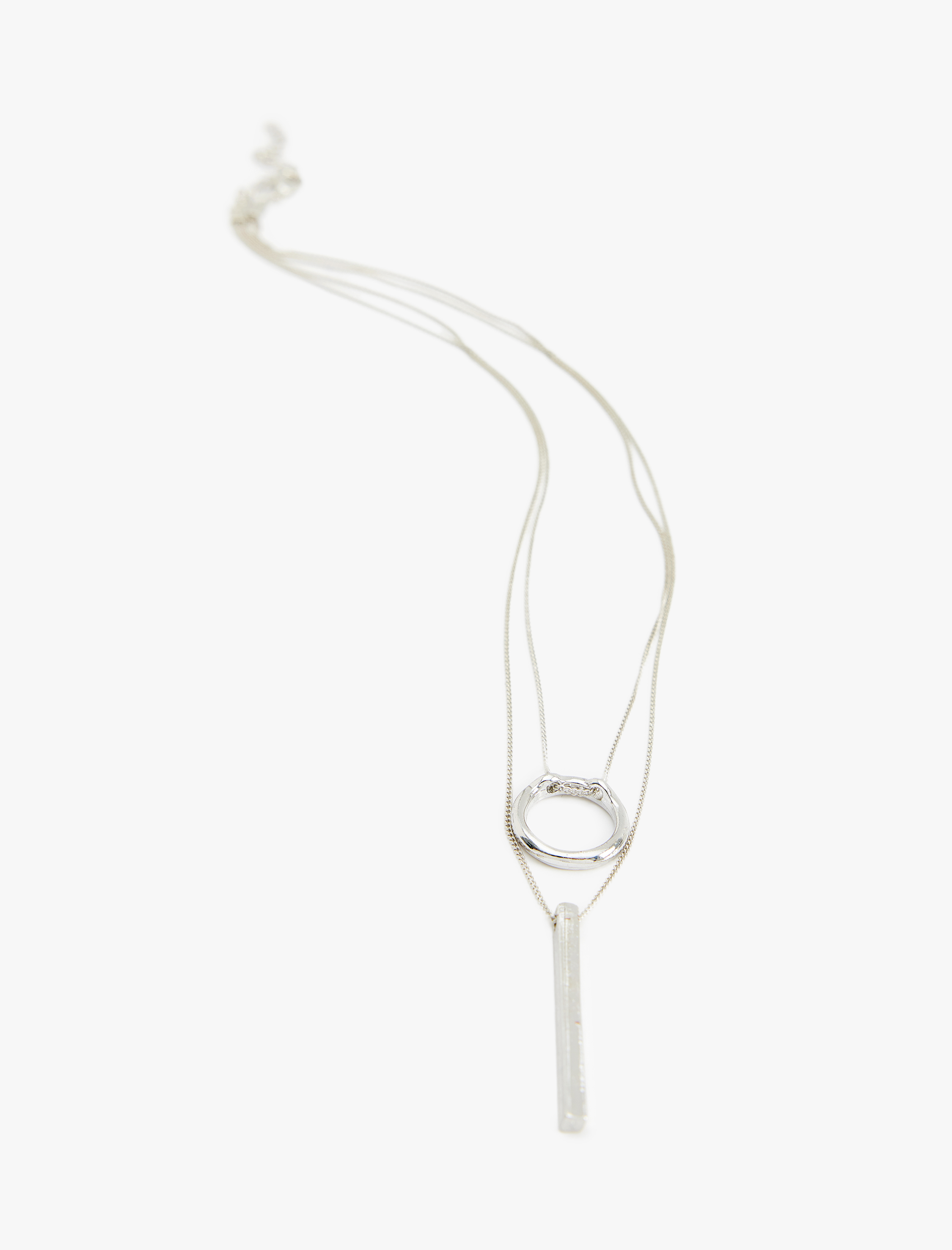  Kadın Çift Sıra Geometrik Zincir Kolye