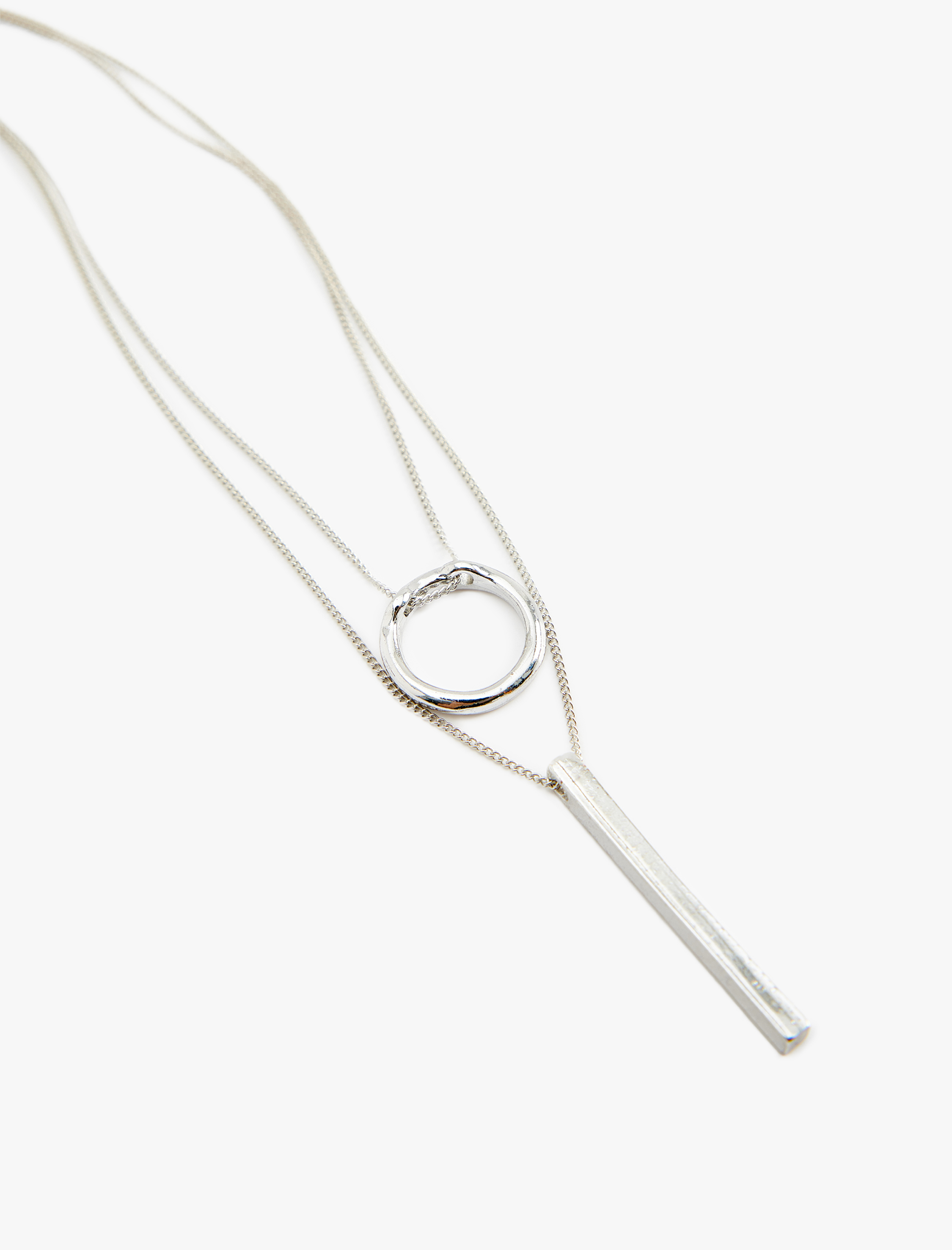  Kadın Çift Sıra Geometrik Zincir Kolye