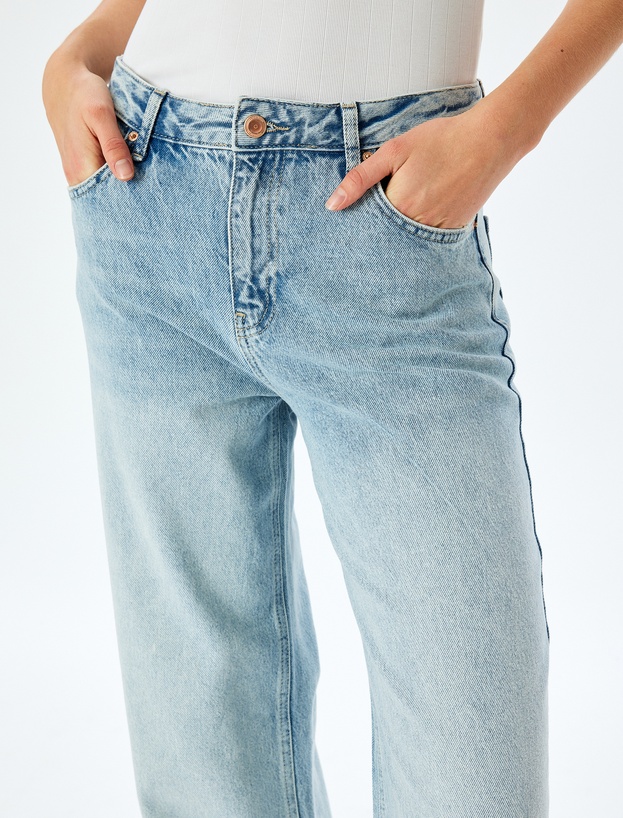 Normal Bel Loose Straight Fit Jean Pantolon_4
