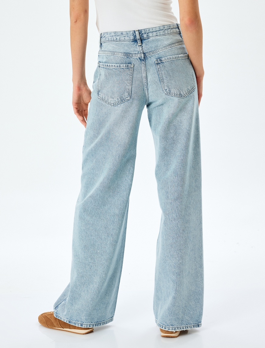   Normal Bel Loose Straight Fit Jean Pantolon