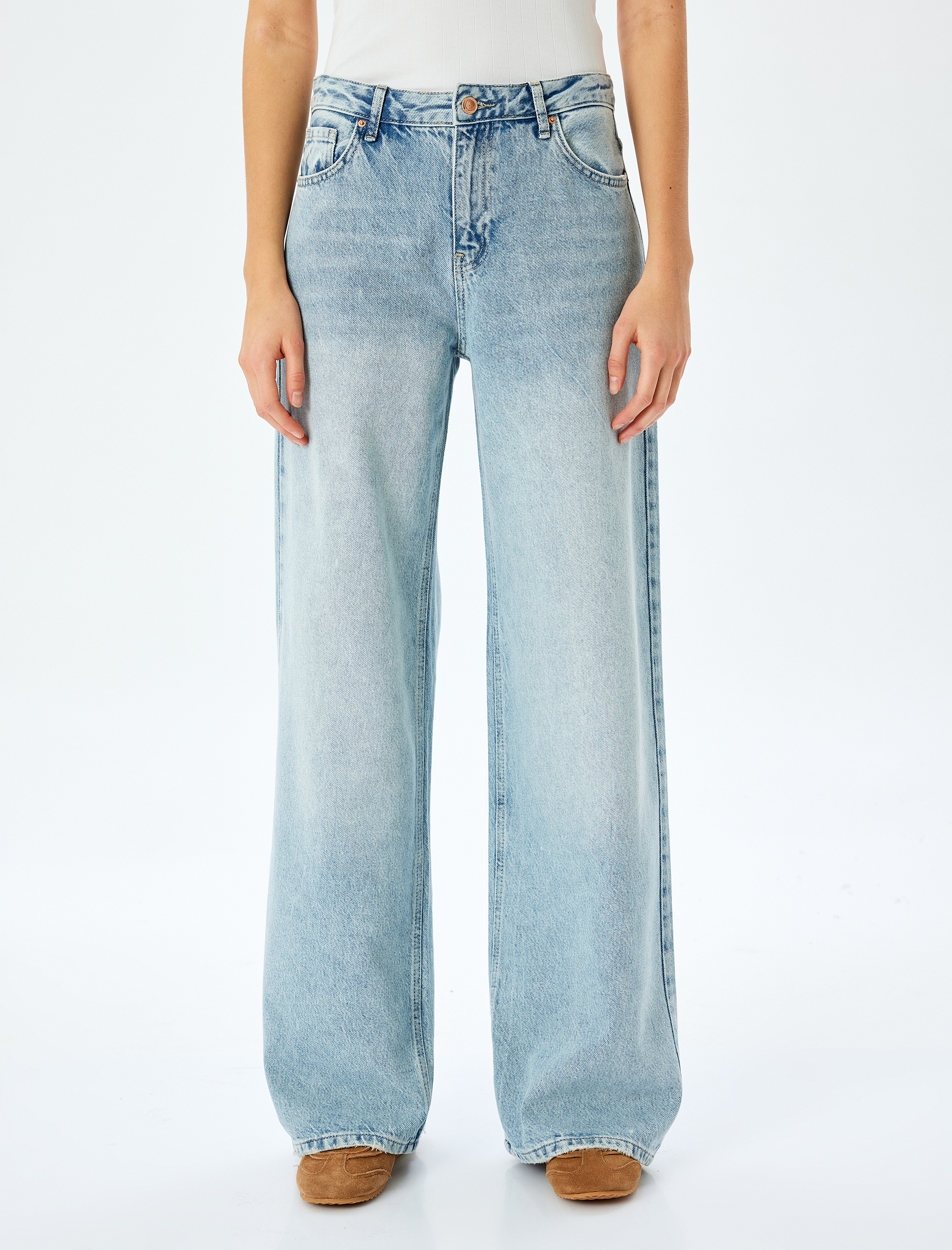   Normal Bel Loose Straight Fit Jean Pantolon