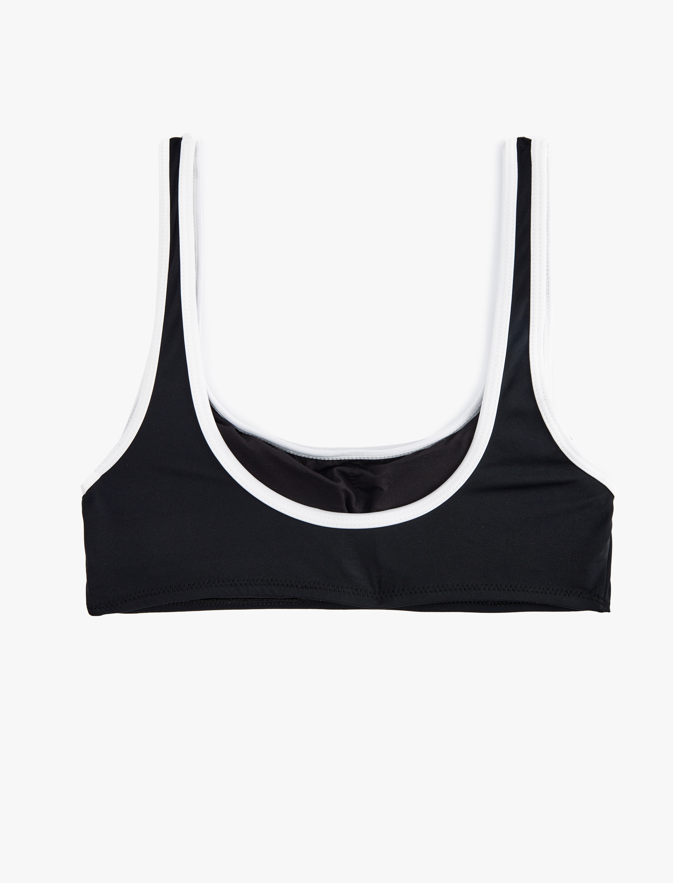   Mat Kumaş U Yaka Spor Bikini Üstü