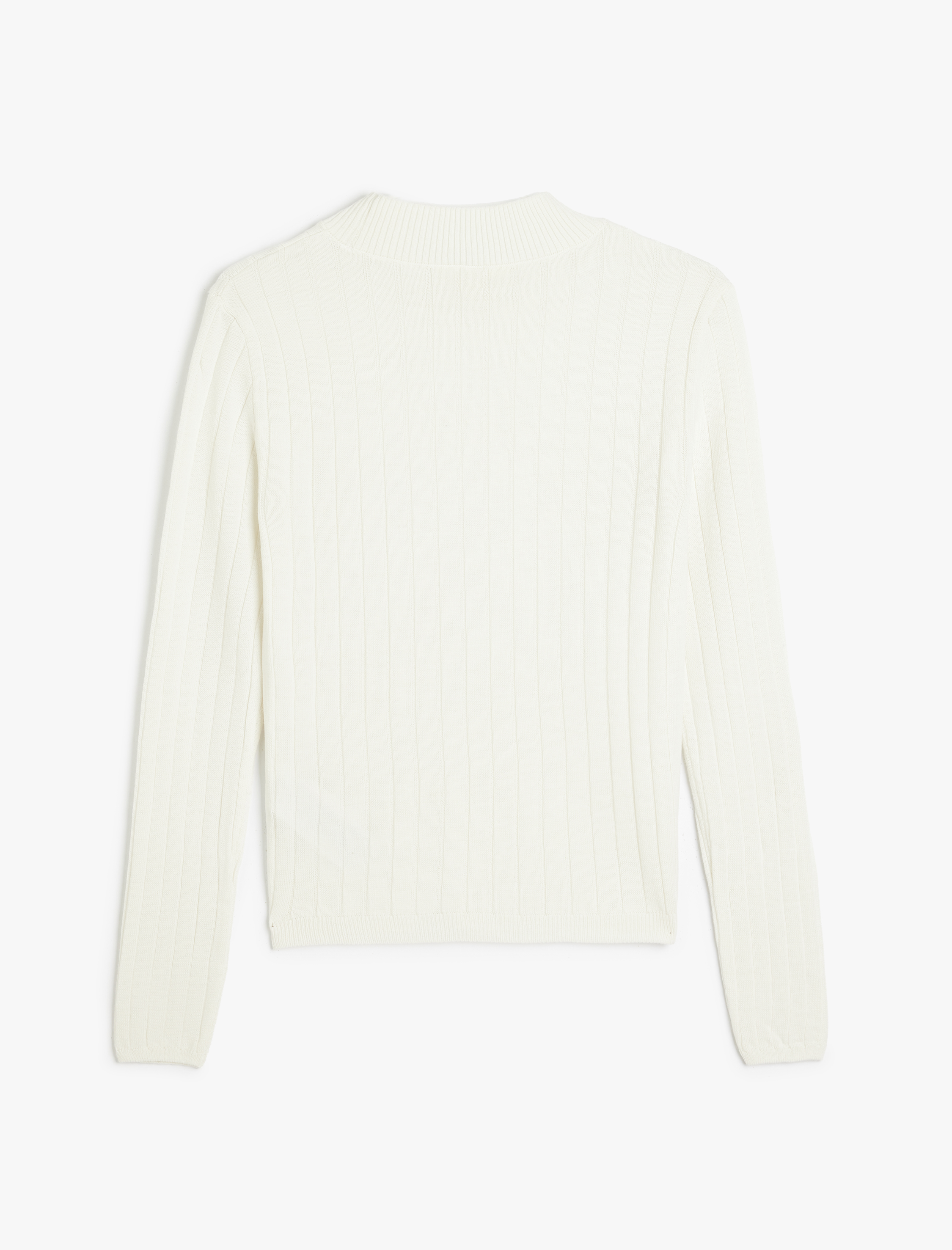 Dik Yaka Slim Fit Uzun Kollu Basic Triko Kazak